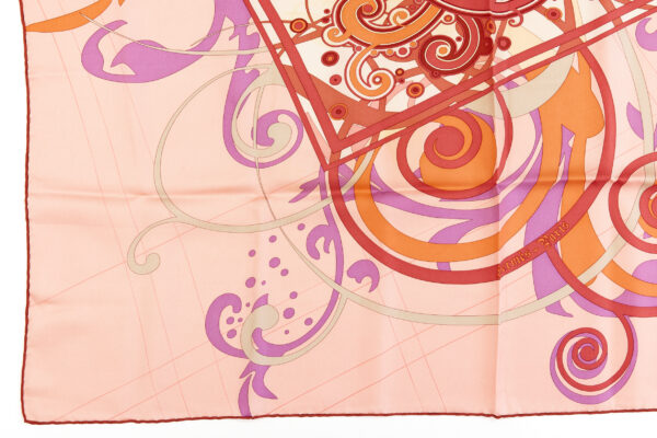 Hermes Silk Scarf Carre 90 "Comme Histoires" Pink Silk Scarf - Image 5
