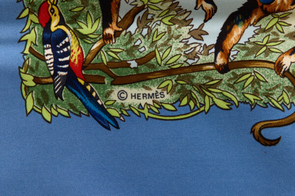 Bad! Hermes Silk Scarf Carre 90 "SICHUAN" Blue Silk Scarf (B-C) - Image 7