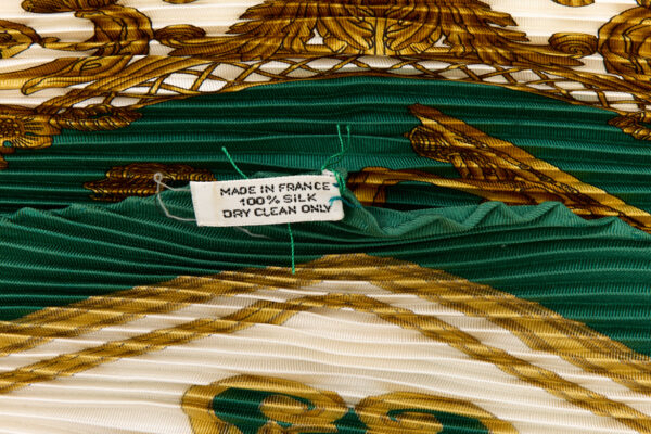 Hermes Silk Scarf Carre 90 "LES TUILERIES" Green Silk Scarf - Image 8
