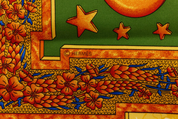 Hermes Silk Scarf Carre 90 "CARPE DIEM" Blue Silk Scarf - Image 7