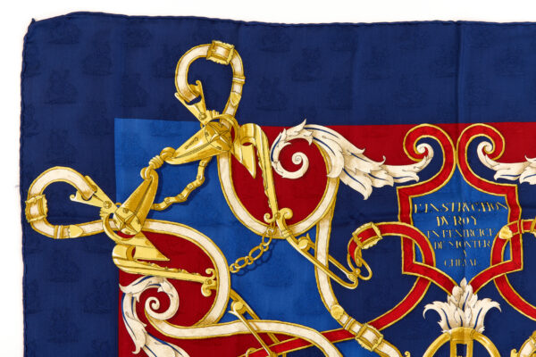 Hermes Silk Scarf Carre 90 "L'INSTRUCTION DU ROY" Blue Silk Scarf - Image 2