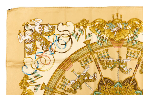 Hermes Silk Scarf Carre 90 "LUNA PARK" Beige Silk Scarf - Image 2