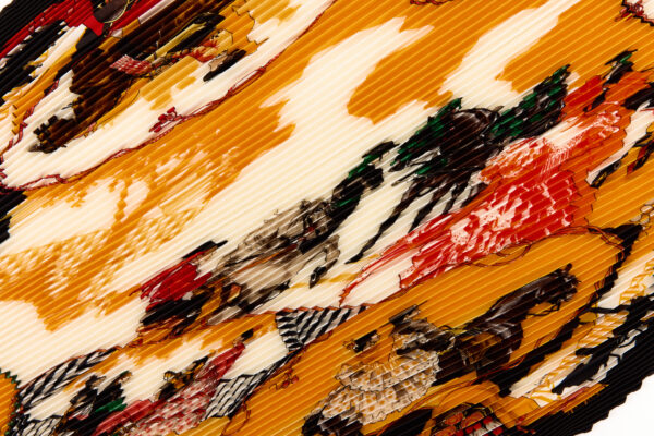 Hermes Silk Scarf Carre 90 "feria de sevilla" Black Silk Pleats Scarf with Box - Image 4