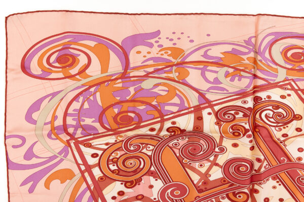 Hermes Silk Scarf Carre 90 "Comme Histoires" Pink Silk Scarf - Image 2