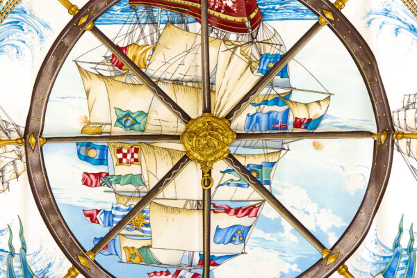 Hermes Silk Scarf Carre 90 "Vive le Vent" Red Silk Scarf - Image 4