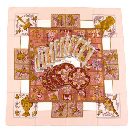 Hermes Silk Scarf Carre 90 "LE TAROT" Pink Silk Scarf