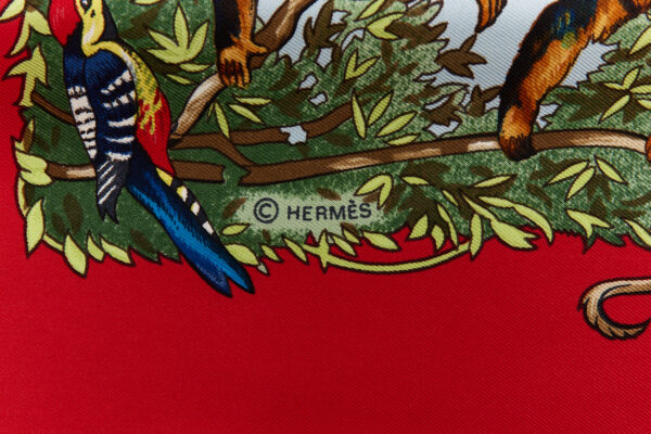 Hermes Silk Scarf Carre 90 "SICHUAN" Red Silk Scarf - Image 7