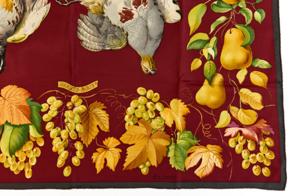 Rare! Hermes Silk Scarf Carre 90 "Fructidor" Red Silk Scarf - Image 6