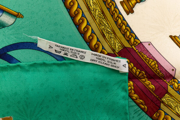Hermes Silk Scarf Carre 90 "LUNA PARK" Green Silk Scarf - Image 8