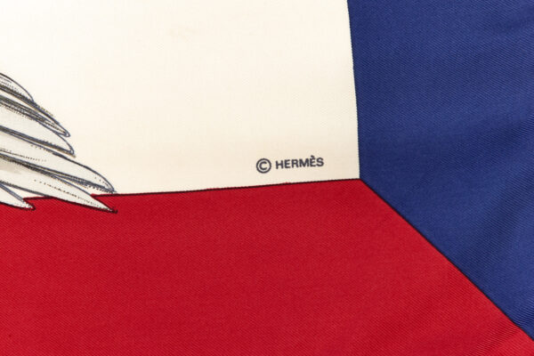 Hermes Silk Scarf Carre 90 "Sauvagine en Vol" Blue Silk Scarf - Image 7