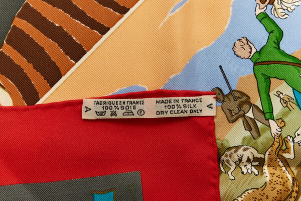 Hermes Silk Scarf Carre 90 "La Chasse en Afrique" Red Silk Scarf - Image 7