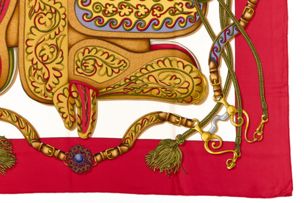 Hermes Silk Scarf Carre 90 "Festival" Red Silk Scarf - Image 6