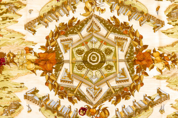 Hermes Silk Scarf Carre 90 "AU PAYS DE COCAGNE" Blue Silk Scarf - Image 4