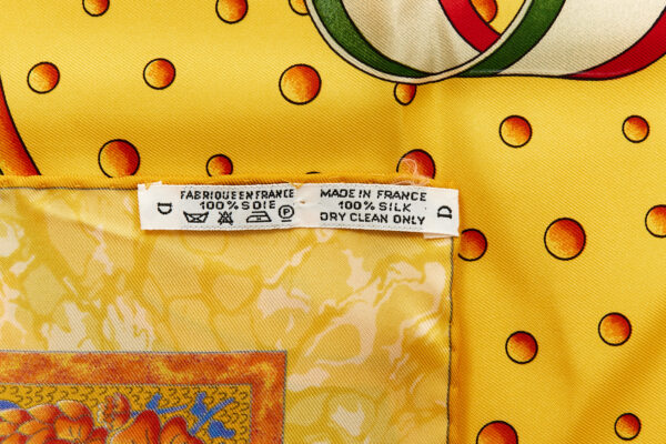 Hermes Silk Scarf Carre 90 "CARPE DIEM" Yellow Silk Scarf - Image 8