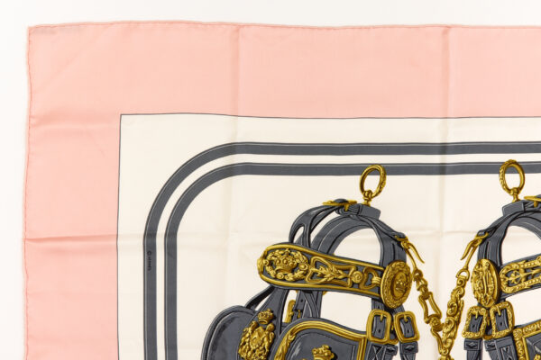 Hermes Silk Scarf Carre 90 "BRIDES de GALA" Pink Silk Scarf - Image 2