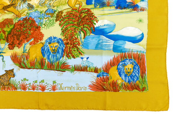 Hermes Silk Scarf Carre 90 "Nuba Mountain" Yellow Silk Scarf - Image 6