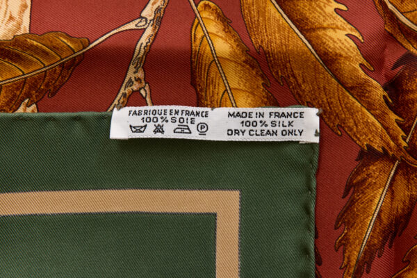Hermes Silk Scarf Carre 90 "Casse Noisette Squirrel" Green Silk Scarf - Image 8