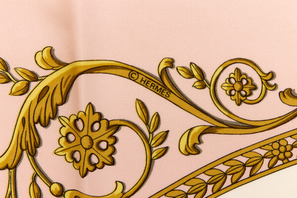 Hermes Silk Scarf Carre 90 "LA PROMENADE DE LONGCHAMPS" Pink Silk Scarf with Box - Image 8
