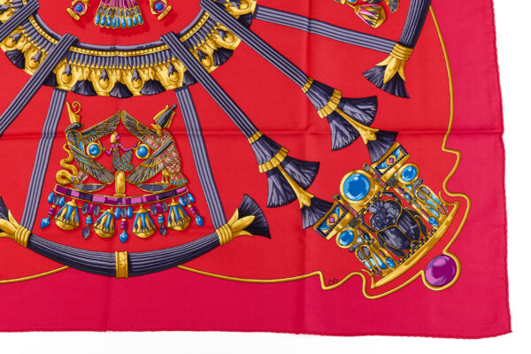 Hermes Silk Scarf Carre 90 "Scarab, Egypt," Pink Silk Scarf - Image 6