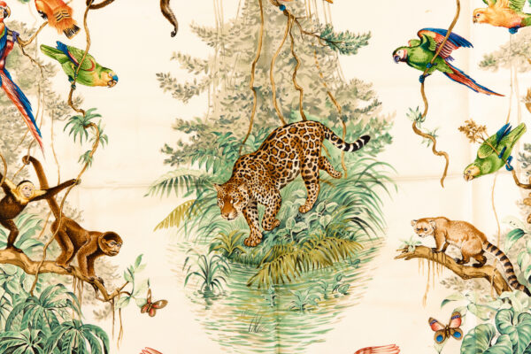 Hermes Silk Scarf Carre 90 "Equateur" Red Silk Scarf - Image 4