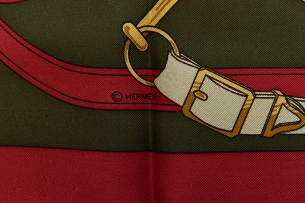 Hermes Silk Scarf Carre 90 "Eperon d’Or" Red Silk Scarf - Image 7