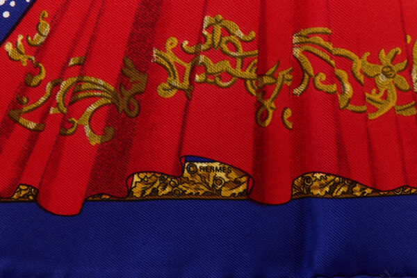 Hermes Silk Scarf Carre 90 "Souvenirs de Paris" Blue Silk Scarf - Image 7