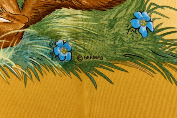 Hermes Silk Scarf Carre 90 "Les Quatre Saisons" Yellow Silk Scarf - Image 7