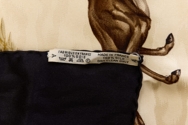 Hermes Silk Scarf Carre 90 "Kenya" Black Silk Scarf - Image 8