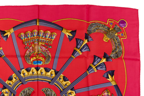 Hermes Silk Scarf Carre 90 "Scarab, Egypt," Pink Silk Scarf - Image 3
