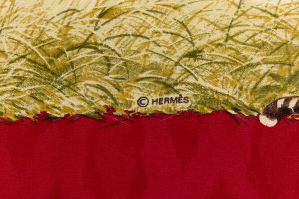Hermes Silk Scarf Carre 90 "kenya" Red Silk Scarf - Image 7