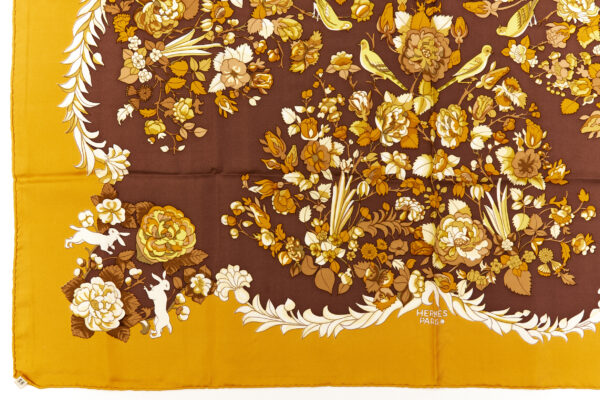 Hermes Silk Scarf Carre 90 "ALADIN" Yellow Silk Scarf - Image 5