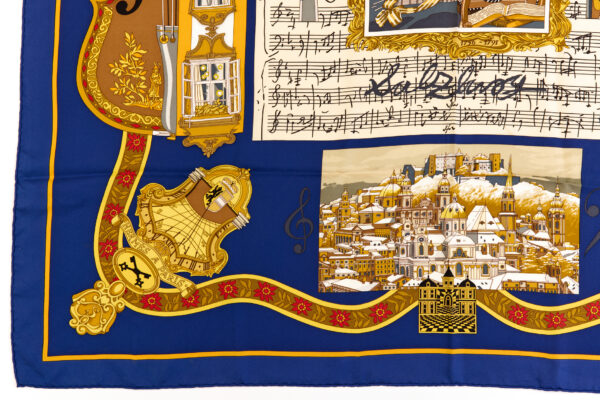 Hermes Silk Scarf Carre 90 "Salzburg" Blue Silk Scarf - Image 5