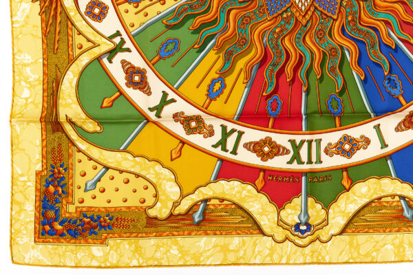 Hermes Silk Scarf Carre 90 "CARPE DIEM" Blue Silk Scarf - Image 5