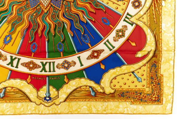 Hermes Silk Scarf Carre 90 "CARPE DIEM" Yellow Silk Scarf - Image 6