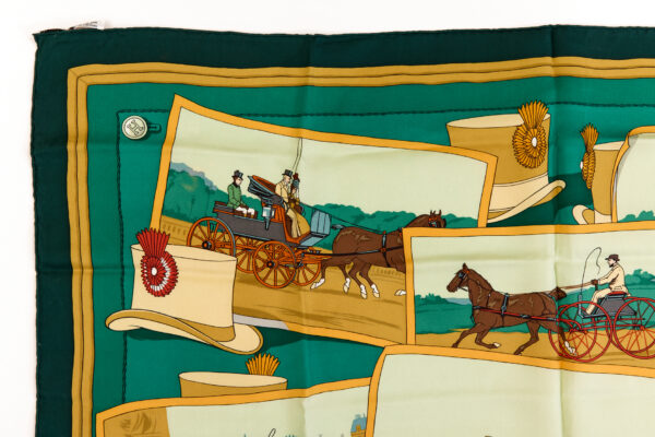Hermes Silk Scarf Carre 90 Mail Green Silk Scarf - Image 2