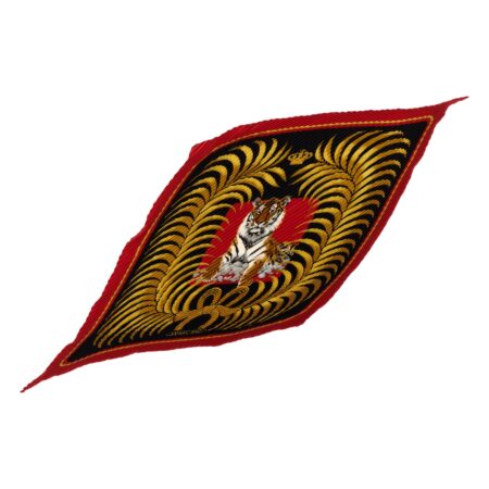 Hermes Silk Scarf Carre 90 "Tiger Royal" Red Silk Pleats Scarf