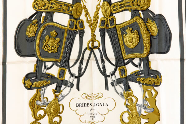 Hermes Silk Scarf Carre 90 "BRIDES de GALA" Red Silk Scarf - Image 4