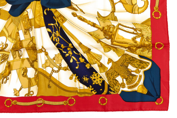 Hermes Silk Scarf Carre 90 "Soleil de Soie" Red Silk Scarf - Image 6