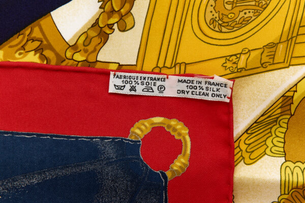 Hermes Silk Scarf Carre 90 "Soleil de Soie" Red Silk Scarf - Image 8