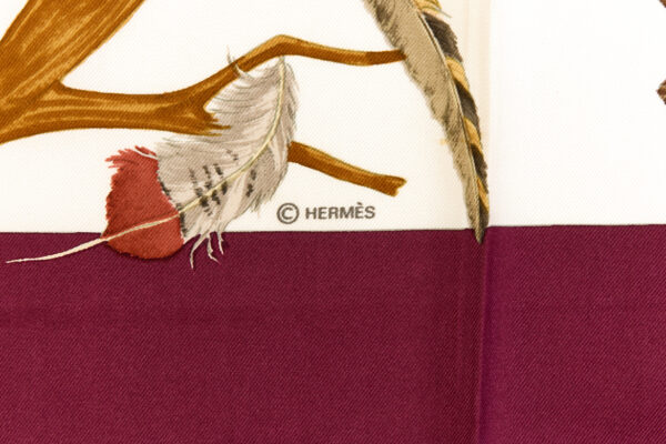 Hermes Silk Scarf Carre 90 "CHIENS AU RAPPORT" Purple Silk Scarf - Image 7