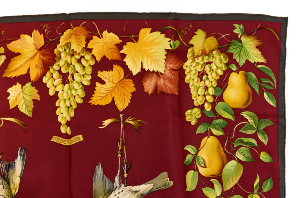 Rare! Hermes Silk Scarf Carre 90 "Fructidor" Red Silk Scarf - Image 3