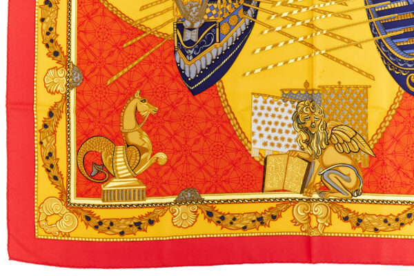 Hermes Silk Scarf Carre 90 "Les Bissone de Venise" Blue Silk Scarf - Image 5