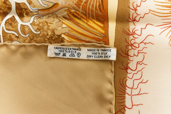 Hermes Scarf Carre 90 "Nuba Mountain" Brown Beige Silk Scarf - Image 8