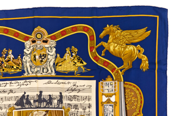 Hermes Silk Scarf Carre 90 "Salzburg" Blue Silk Scarf - Image 3