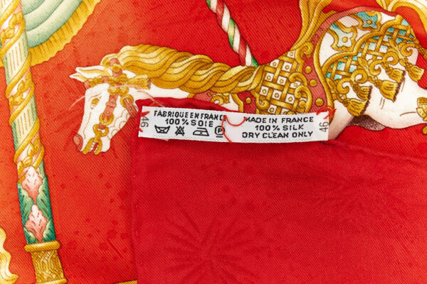 Hermes Scarf Carre 90 "LUNA PARK" Red Silk Scarf - Image 8