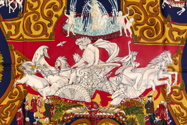 Hermes Silk Scarf Carre 90 "LE PARADIS DU ROY" Red Silk Scarf - Image 4