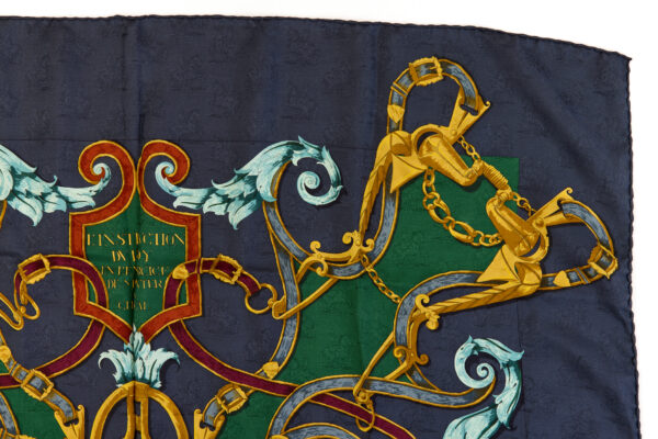 Hermes Silk Scarf Carre 90 "L'INSTRUCTION DU ROY" Blue Silk Scarf - Image 3