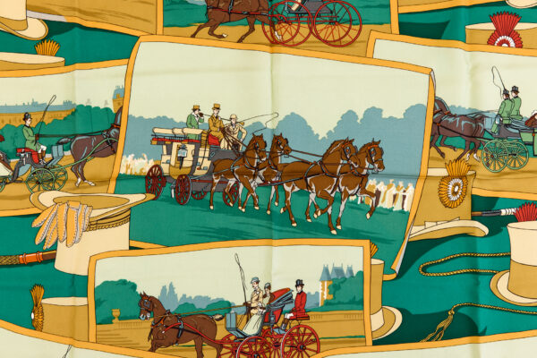 Hermes Silk Scarf Carre 90 Mail Green Silk Scarf - Image 4