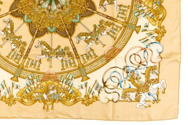 Hermes Silk Scarf Carre 90 "LUNA PARK" Beige Silk Scarf - Image 6