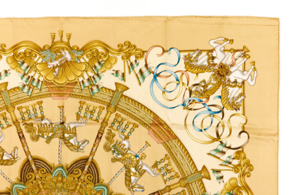 Hermes Silk Scarf Carre 90 "LUNA PARK" Beige Silk Scarf - Image 3